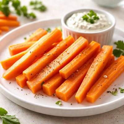 Raw carrot sticks