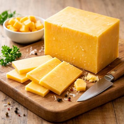 Raw cheddar cheese