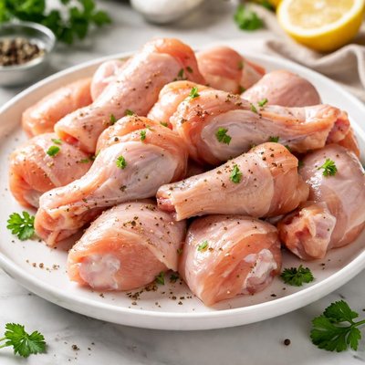 Raw chicken drumettes