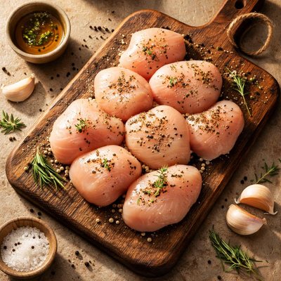 Raw chicken medallion