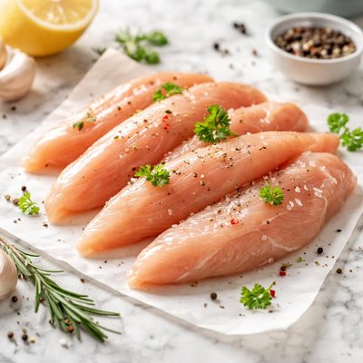 Raw chicken tenderloin