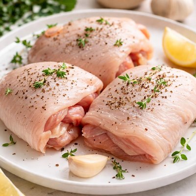 Raw chicken thigh