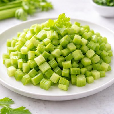 Raw chopped celery