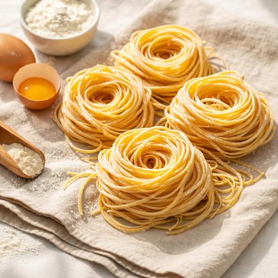 Raw egg noodles