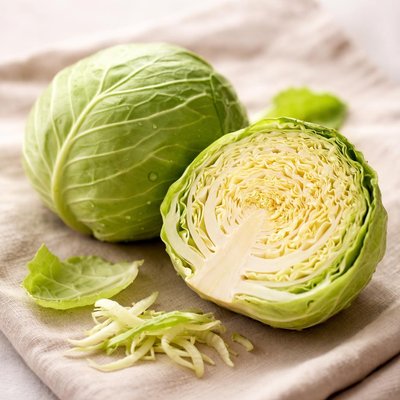 Raw green cabbage