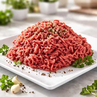 Raw ground grass fed beef
