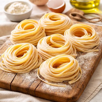 Raw homemade noodles