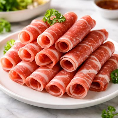 Raw hot pot beef slices