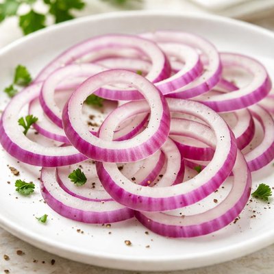 Raw onion slices
