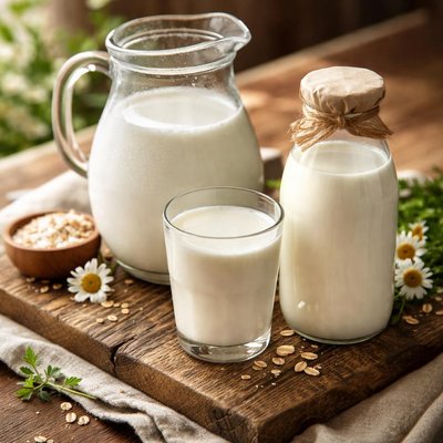 Raw organic cow milk