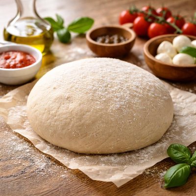 Raw pizza dough