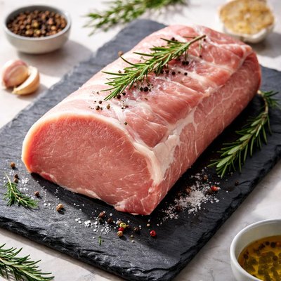Raw porc loin