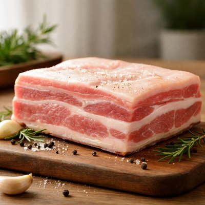 Raw pork belly