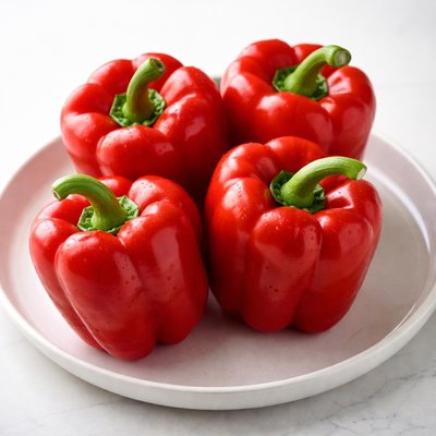 Raw red peppers