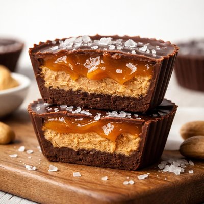 Raw salted caramel peanut butter cup