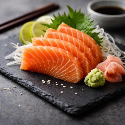 Raw sashimi salmon