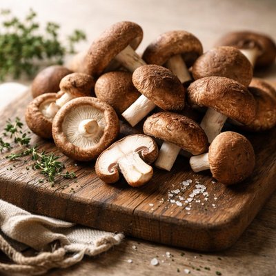 Raw shiitake mushrooms