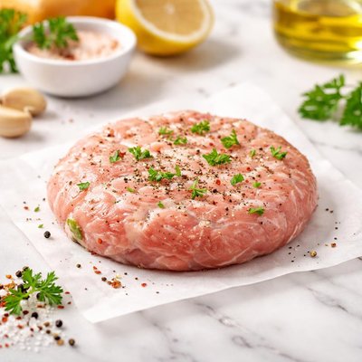 Raw turkey patty