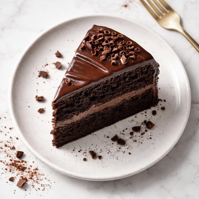 Rebanada de pastel de chocolate