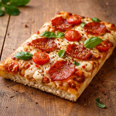 Rectangular slice of pizza