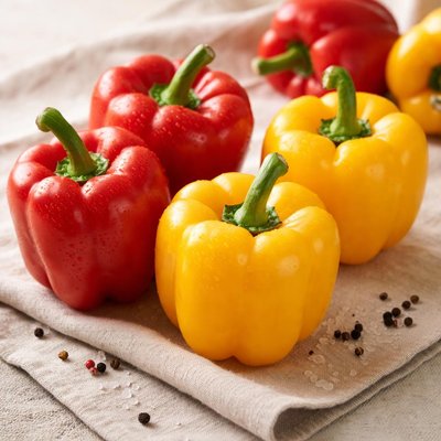 Red and yellow peppers