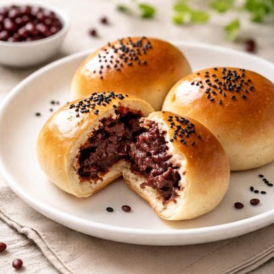 Red bean paste bun