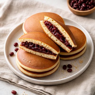 Red bean paste pancake