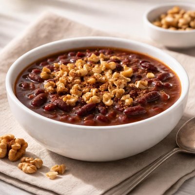 Red bean soup with walnuts