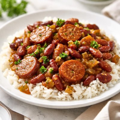 Red beans and rice with sausage