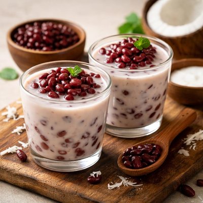 Red beans coconut milk drink