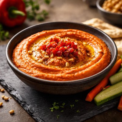 Red bell pepper hummus