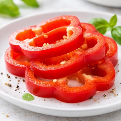 Red bell pepper slices