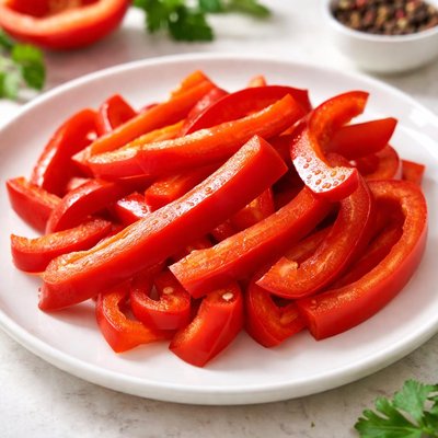 Red bell pepper strips