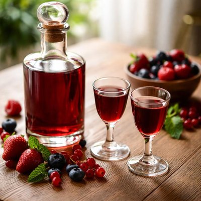 Red berry liqueur