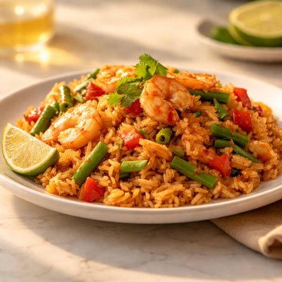 Red curry fried rice