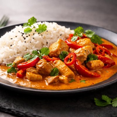 Red curry with rice