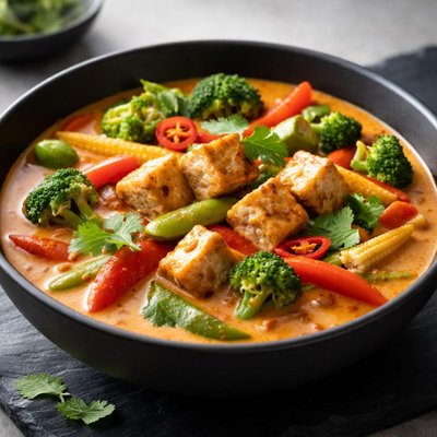 Red curry with vegetables and tofu