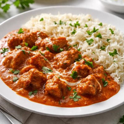 Red fort buttered chicken with rice