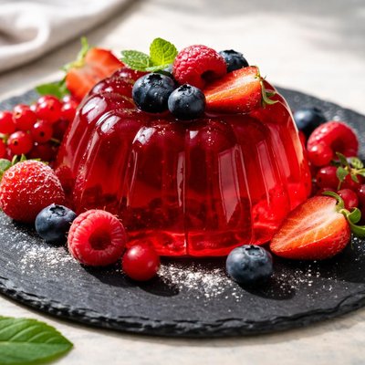 Red fruit jello