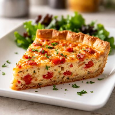 Red pepper cheese quiche