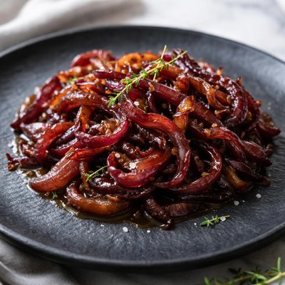 Red pnion carmelised