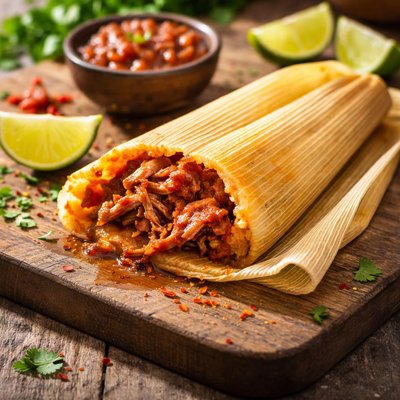 Red pork tamal