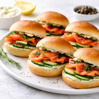 Red salmon white soft rolls