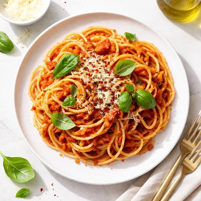 Red sauce languine pasta