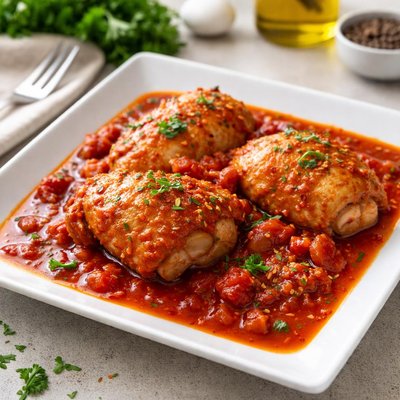 Red sauce woth chicken thigh