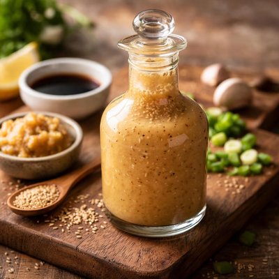 Red shell miso dressing