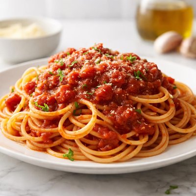Red spaghetti sauce eith cento tomatoes