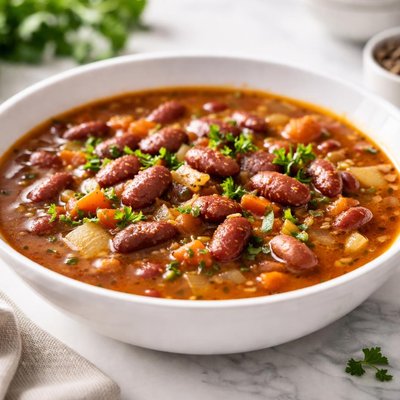 Red spekeled beans soup