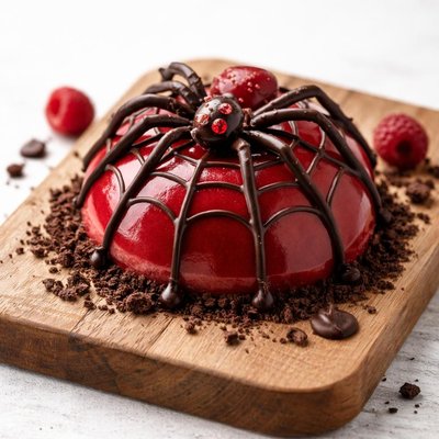 Red spider-themed dessert
