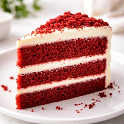 Red velvet cake slice